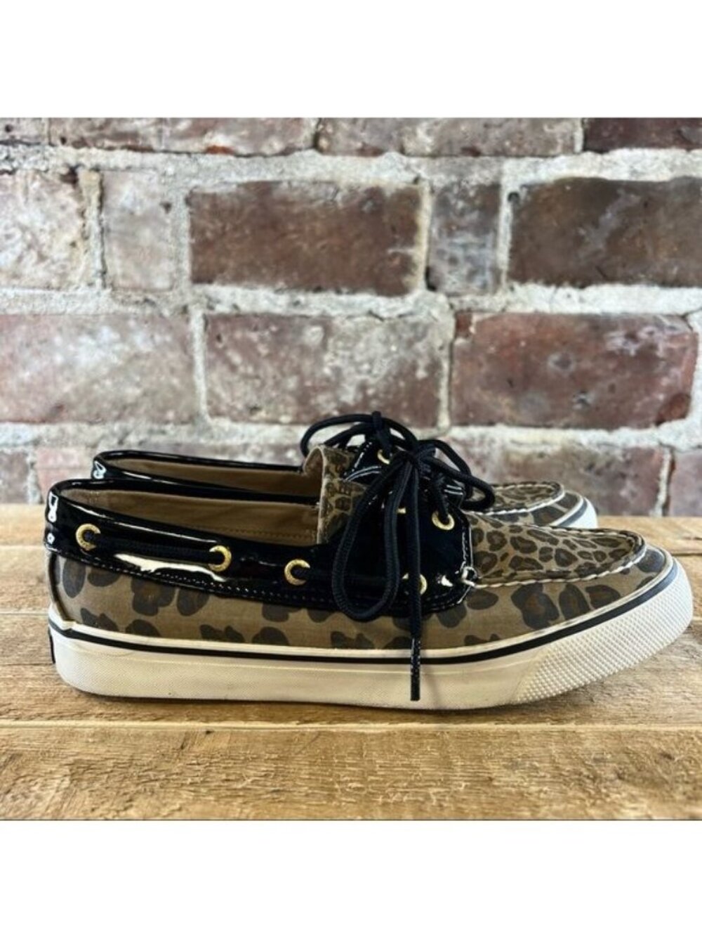 Sperry Top Sider Biscayne Leopard Print Slip-On Shoes Sz 6.5